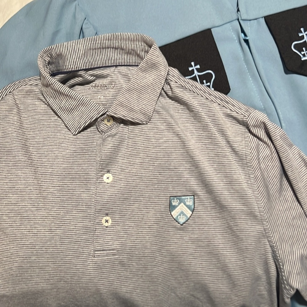 Columbia University Jubilee Charcoal Stripe Stretch Jersey Polo - Picture 5 of 9